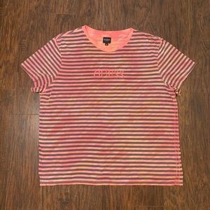 Guess Striped Tye-Dye Logo T-Shirt